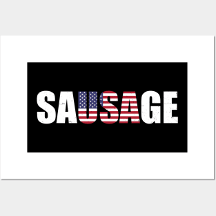 USA American Sausage Funny Posters and Art